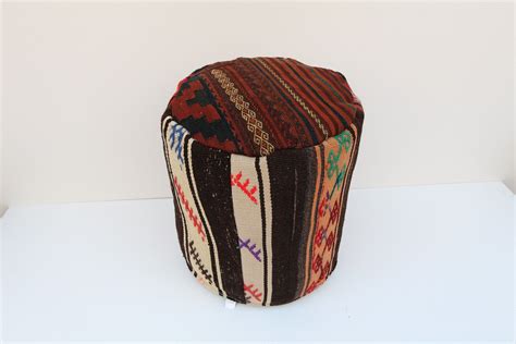 Kilim Poufhandmade Poufrustic Decorvictorian Decorretro - Etsy | Aztec ...