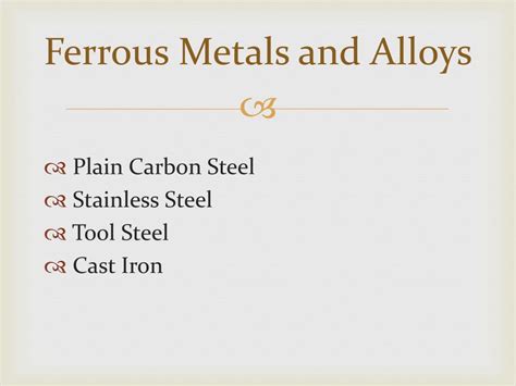 PPT - Ferrous Metals and Alloys General Properties and Application ...