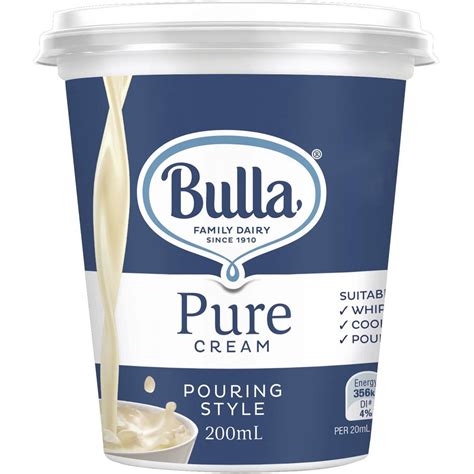 Bulla Pure Cream Pouring Style 200ml | Woolworths