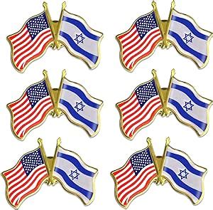 Amazon.com: 100 Pack-American US Israel Friendship Flag Pins Bulk -1.5 ...