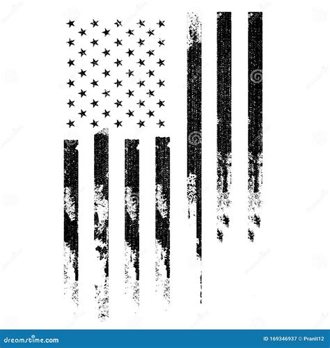 Black and White American Flag Distressed Stock Image - Image of flag, white: 169346937