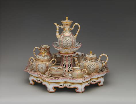 Sèvres Manufactory | Coffee and tea service (déjeuner chinois réticulé) | French, Sèvres | The ...