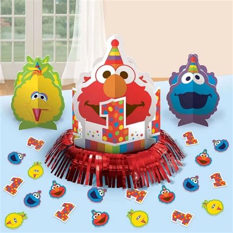 Elmo 1st Birthday Table Decorating Kit (23 Pieces) | Elmo Party Supplies - Who Wants 2 Party