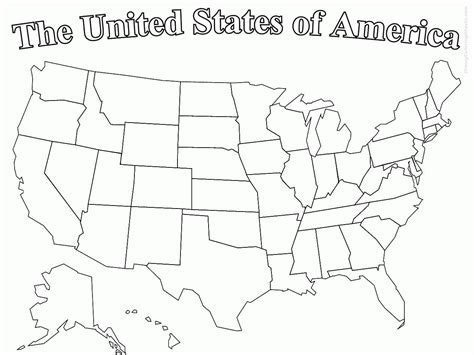 Coloring Page United States Map - Coloring Home