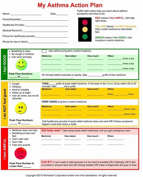 Asthma Action Plan form Fresh Peak Flow Meter Teen Version Tufts Medical Center | Asthma ...