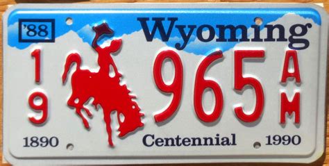 1988 Wyoming mint | Automobile License Plate Store: Collectible License ...