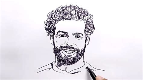 How to draw MUHAMED SALAH / NO PENCIL, NO ERASER, / russia world cup 2018 - LET'S DRAW