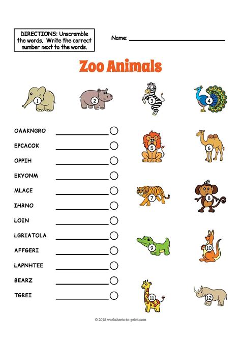 Wild Animals Worksheets For Kids подборка фото, смотрите и ...