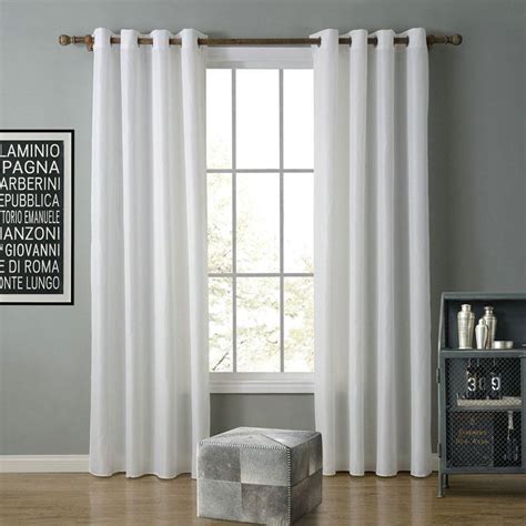 Modern Simple White Curtain Solid Color Finished Curtains 7 Sizes Available