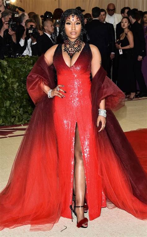 Nicki Minaj from 2018 Met Gala Red Carpet Fashion | Gala dresses, Met gala dresses, Met gala 2018