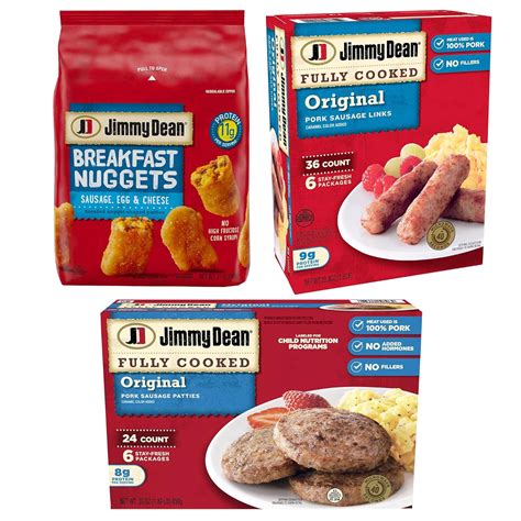 Buy Jimmy Dean Bundle Pack - Fully Cooked Original Pork Sausage Links and Sausage, Egg and ...