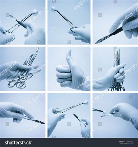 Composition of Hands with Surgery Instruments