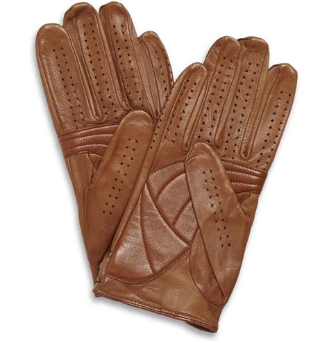 Dunhill Perforated Leather Driving Gloves in Brown for Men | Lyst