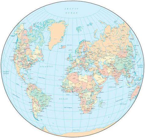 World Map - Circle Projection