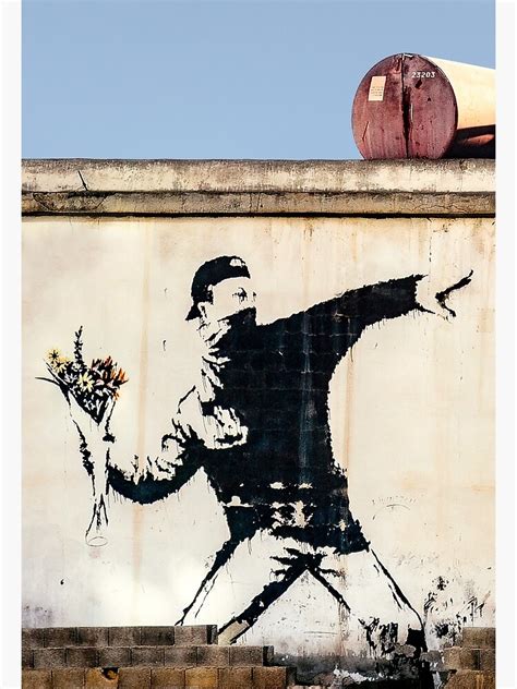 "Banksy Flower Thrower" Poster for Sale by Weston Westmoreland | Redbubble