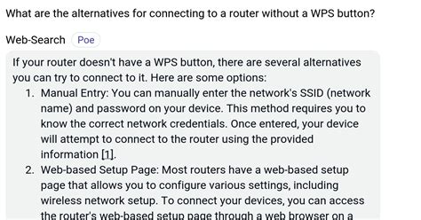 What are the alternatives for connecting to a router without a WPS button? - Poe