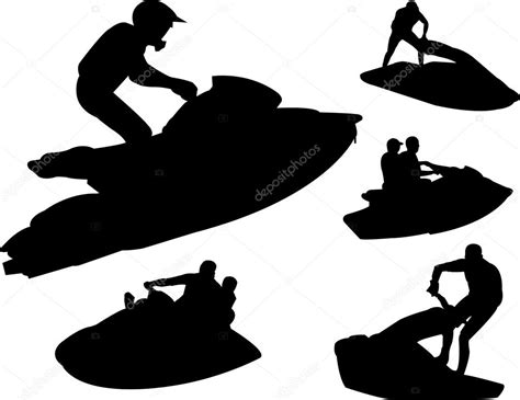 Jet ski silhouettes — Stock Vector © nebojsa78 #2150429