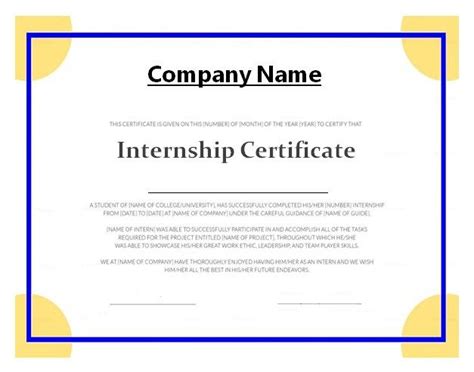 Internship Certificate Template 4 | Certificate templates, Scholarships for college, Internship