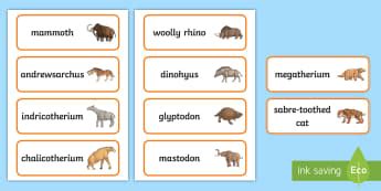 Prehistoric Ice Age Animals Names : Stone Age Animals The Stone Age Ks2 ...