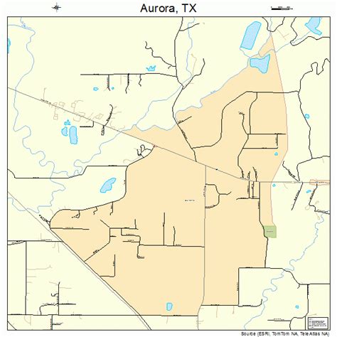 Aurora Texas Street Map 4804672