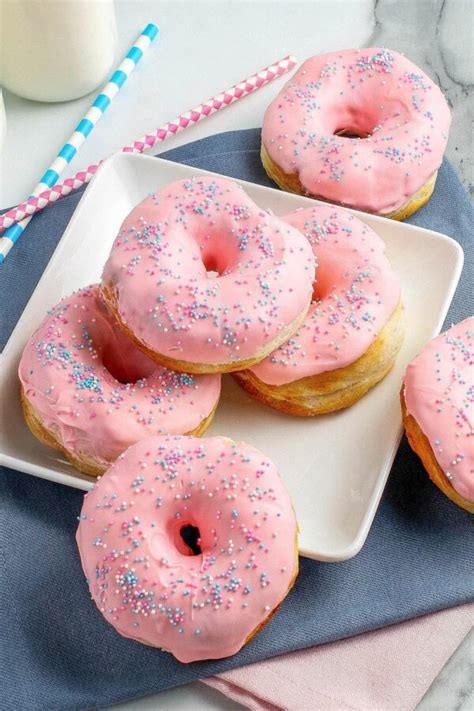 Easy Strawberry Glazed Air Fryer Donuts | The Novice Chef