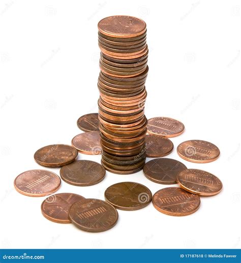 Stack of Pennies stock photo. Image of savings, cent - 17187618