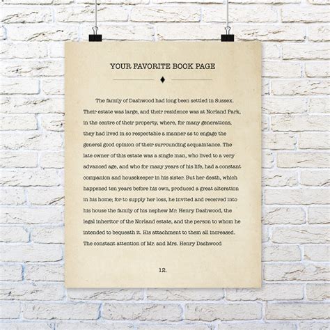 Custom Book Page Print Any Quote Print Typewriter Quote Art - Etsy