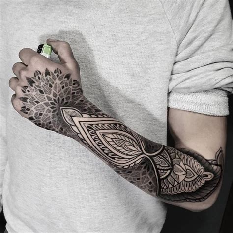 Henna and sacred geometry inspired half sleeve. | Mandala hand tattoos ...