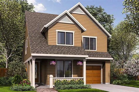 Narrow Lot Cottage Home Plan - 69583AM | Architectural Designs - House ...