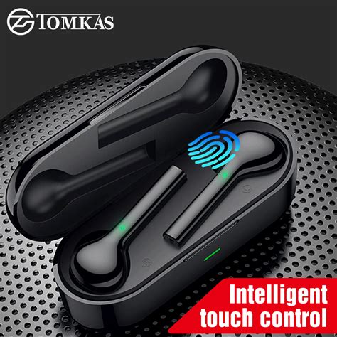TOMKAS Mini TWS Bluetooth Wireless Earphone Headphones Freebud Touch Control Sport Headset With ...