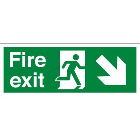 Fire Exit Arrow Down Right Signs - from Key Signs UK