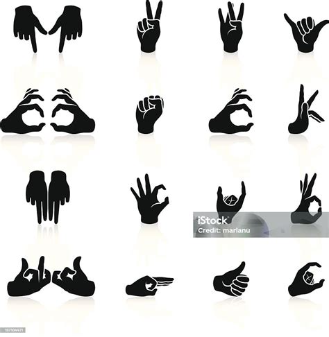 Gangs Hand Sign Icons Black Series Stock Illustration - Download Image Now - Black Color ...