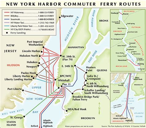 Map of NYC ferry: stations & lines