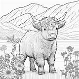 Highland cow coloring Book – Artofit sketch template