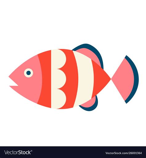 Red fish isolated on white background Royalty Free Vector