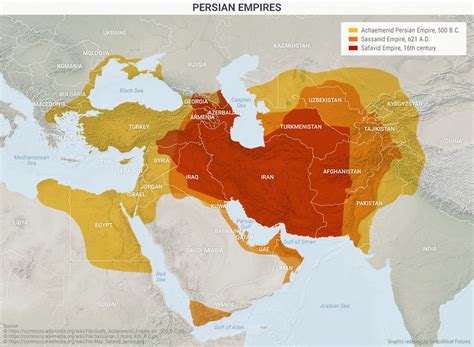 Persian Empire Map Modern Countries