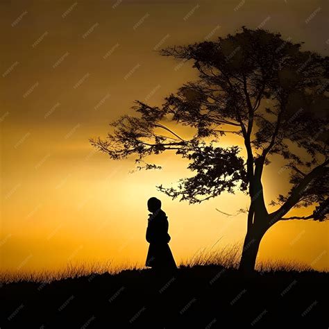 Premium AI Image | lonely person silhouette scenery