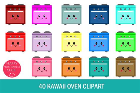 40 Kawaii Oven Clipart I Cute Oven Clipart Graphics