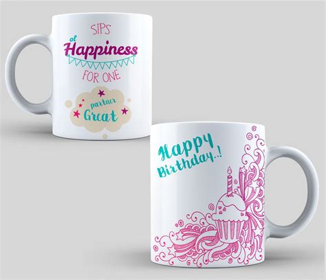 DESIGN FOR SUBLIMATION OF MUGS HAPPY BIRTHDAY | Mugs, Birthday mug, Sublimation mugs