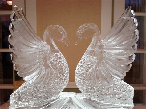 Swan Ice Sculpture for wedding | Ice sculpture wedding, Ice carving, Ice sculptures