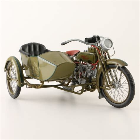 1917 Harley Davidson Motorcycle with Sidecar Die-Cast | EBTH