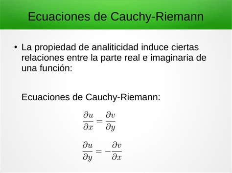 Ecuaciones de Cauchy-Riemann