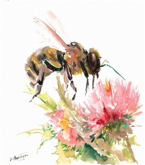 bee watercolor - Google Search | Bee painting, Bee art, Watercolor art