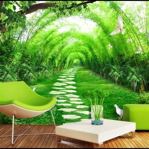 3D Look Forest Way Landscape Wallpaper Mural • Wallmur®