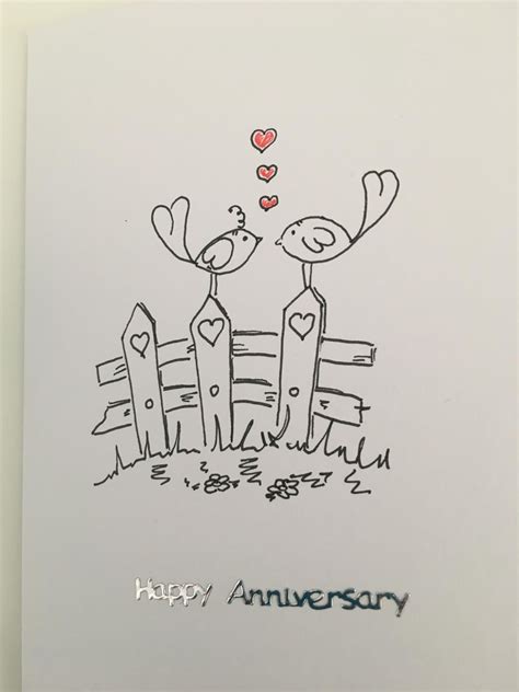 Happy Anniversary card - hand drawn by LilyInnovationDesign on Etsy | Anniversary cards handmade ...