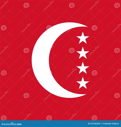 Flag of Anjouan. Correct RGB Colours Stock Vector - Illustration of symbol, background: 251583362