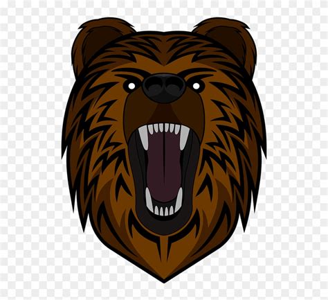 Bear Roar Logo Growl Mascot Drawing Teeth - Roaring Bear Face Png, Transparent Png - 960x720 ...