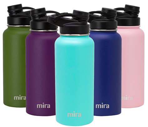 MIRA 32 oz Stainless Steel Insulated Sports Water Bottle | Metal Thermos Flask Keeps Cold for 24 ...