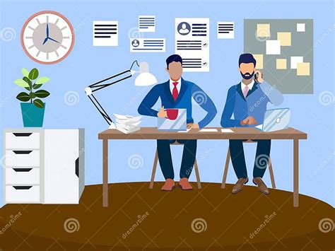 The Work Environment in the Office. Employees Solve the Problem Stock Vector - Illustration of ...