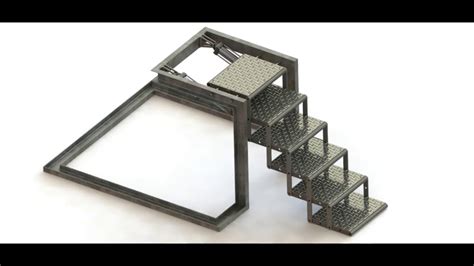 Foldable Stairs design with Solidworks - YouTube